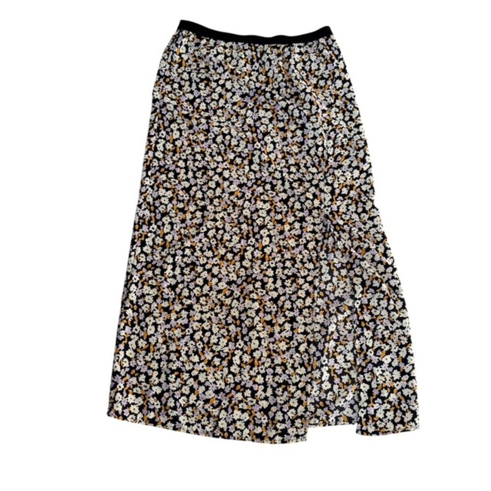 Sanctuary Black and Multi-Colored Floral Maxi Skirt - Large